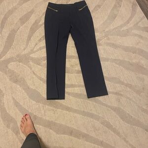 Etcetera Navy Straight Leg Pants with Gold Accents